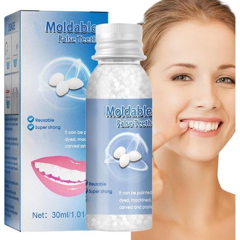 Temporary Dental Repair,Dental Repair Kit,Colle pour Dent Résine,Dentaire Blanche, Composite Dentaire pour Prothèse Dentaire, Fausse Dent, Pansement Dentaire Temporaire Facile d'Utilisation (1/5)