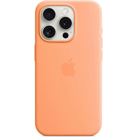Silikonhülle für iPhone 15 Pro, kompatibel mit MagSafe, Orange (1/3)
