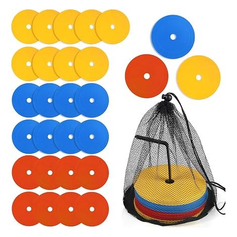 Flat Sports Pads Diameter 15 cm Field Marker Discs Non Slip Discs Markers Playground Markers for Football, Basketball, Handball and Sports Training (1/5)