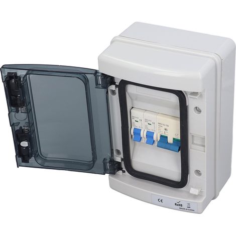 Boîte de Protection Étanche pour Disjoncteur 230V, Enceinte ABS PC Garage Atelier