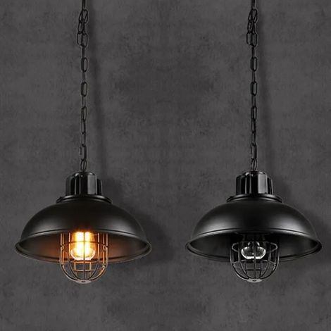 U-Do Lot de 2 Lustre Rétro Suspension E27 Luminaire Style Industrielle pour Salon Couloir Cuisine (1/4)