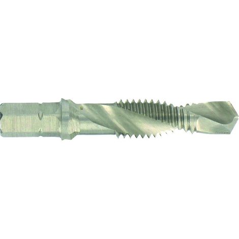 Foret taraudeur 1050294 HSS hexagonale - Filetage : M4 - Diamètre de la queue : 6,35 mm - Longueur totale : 39 mm - TIVOLY