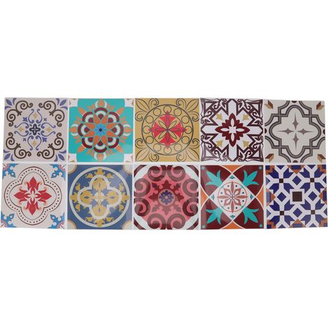 Autocollant de carrelage imperméable, Anti-huile, Style marocain, PVC épais, peler et coller, pour mur, escaliers, cuisine, 10 pièces, 5,9x5,9 pouces