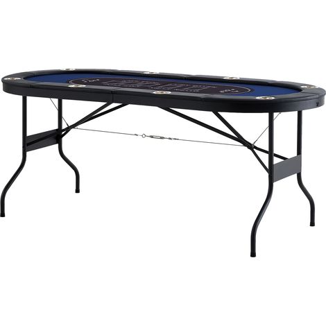 Mophorn faltbarer Pokertisch für 8 Spieler, 72" ovaler Blackjack- und Texas Holdem-Tisch mit gepolsterten Schienen und Getränkehaltern aus Edelstahl, tragbarer, faltbarer Casino-Kartenspieltisch