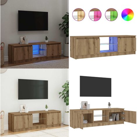 vidaXL TV-Schrank mit LED-Leuchten Artisan-Eiche 120x30x36 cm (1/5)