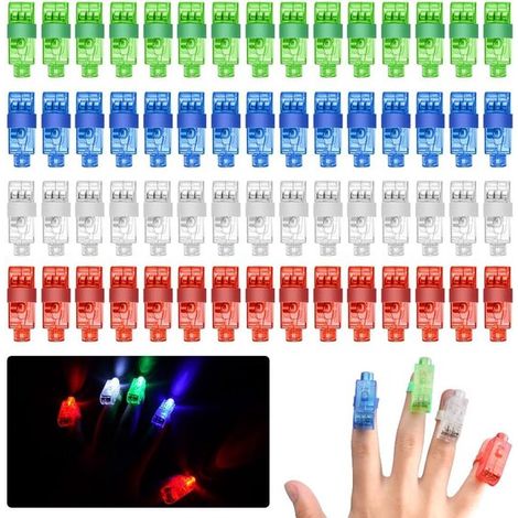 60 luci LED da dito Adatte a bambini e bambine, 4 colori brillanti, luci da dito (1/4)