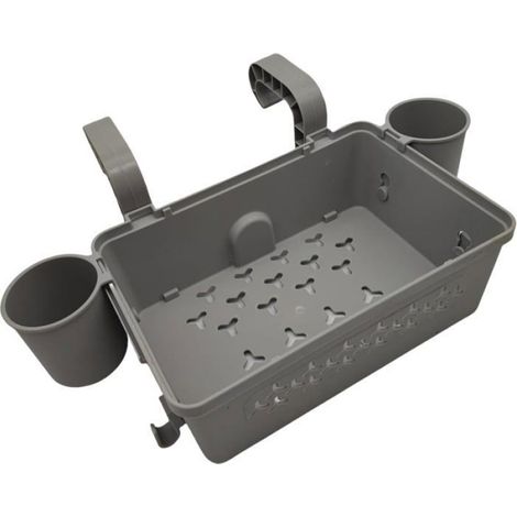 Panier De Rangement Piscine - 31x21 Cm - Gris - Pour Flottaison Ou Suspension Au Bord - 1 Pièce (1/5)
