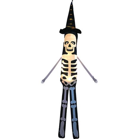 Windsock - Skull Shape - Battery Powered LED Light - Outdoor Halloween Decoration - For Garden Porch Yard - 1 Piece (1/5)