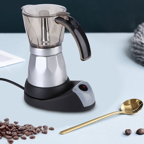 Cafetière électrique octogonale en aluminium, pour 3 à 6 personnes, prise européenne 220 V, couleur argent. (1/5)