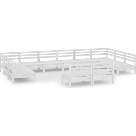 Maison Exclusive - Set Salotto da Giardino 12 pz Bianco in Legno Massello di Pino