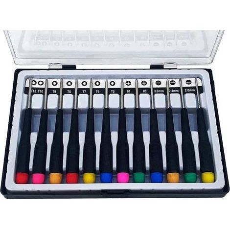 Set 12 Cacciaviti Di Precisione Punta Taglio Torx Stella Per Cellulari Orologi (1/3)