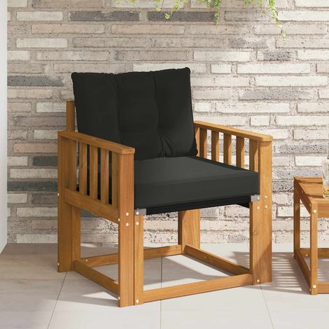 2 Stück Outdoor-Sofagarnitur Massives Akazienholz und Textilene