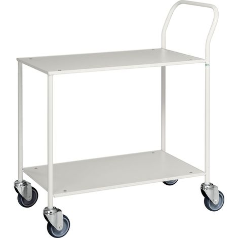 Kongamek Tischwagen voll verschweisst, weiss mit pulverbeschichtetem Rahmen 755x430mm Ladefläche ohne Bremse