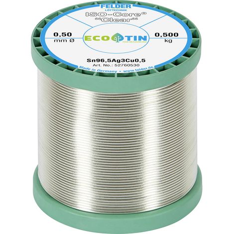 Felder ISO-Core "Clear" SAC305 Lötzinn Spule Sn96,5Ag3Cu0,5  0.500 kg 0.5 mm