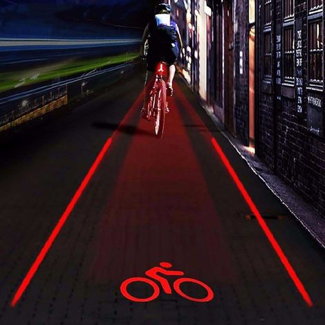 Fanali posteriori laser a linea parallela, illuminazione per mountain bike, luci di segnalazione, laser per bicicletta, proiezione del fanale posteriore. (1/3)