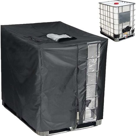 1000L IBC Tank Cover, Waterproof Rain Barrel Cover, Yard Garden Water Tank Cover with Zipper, IBC Protective Cover