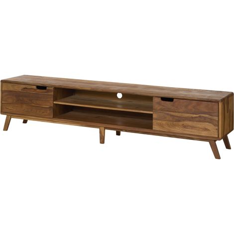 TV-Board Sheesham natur sandgestrahlt 220x40x48 (BxTxH) teilmontiert MALMÖ 2 224 (1/4)
