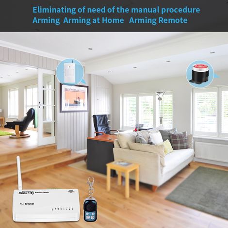Système d'alarme intelligent sans fil GSM pour la sécurité domestique, détecteur d'alarme SOS anti-intrusion, incendie et gaz (Royaume-Uni) (1/5)