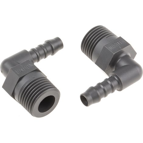 RS PRO Mâle Coude 1/2pouce, BSP 1/2" mâle, en Nylon ( Prix pour Paquet de 5 )