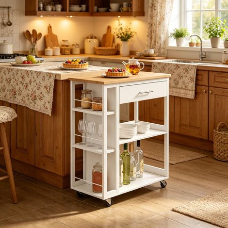 Praktischer Trolley,Snack Rack mit Rädern,Tragbarer Küchenwagen(nur mit Küchenwagen) mit stabiler Konstruktion für lange Lebensdauer