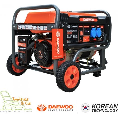 Groupe électrogène à essence 2700W monophasé 230V – AVR pour démarrage facile – Efficacité énergétique optimisée – DAEWOO GDS3150E (1/5)