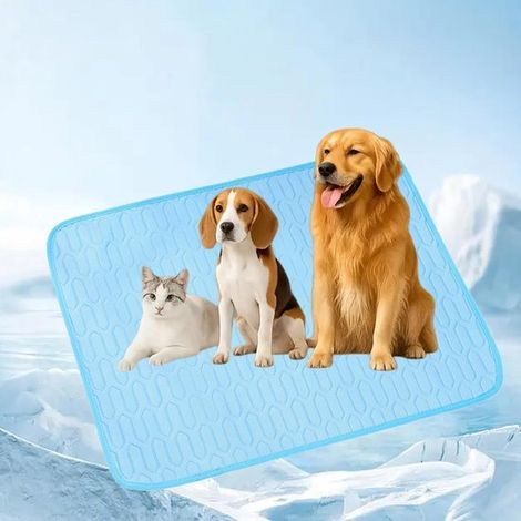 Tappetino rinfrescante/per il riposo per animali domestici, 100 x 70 cm, portatile, morbido tappetino per cani e gatti, materiale auto-rinfrescante, per uso interno ed esterno. (1/5)