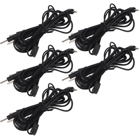 5 fils de connexion TENS professionnels, prise coudée 2,5 mm, remplacement pour appareils TENS, 3,9 pieds, lot de 5 câbles (1/5)