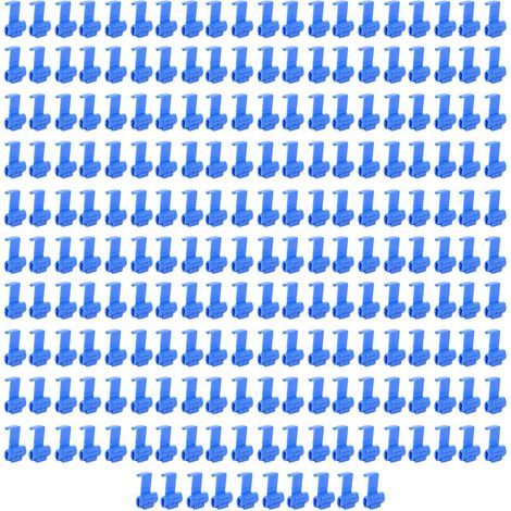 210 connecteurs de fils à verrouillage rapide, borniers à sertir à pression pour câbles électriques, bleus (1/5)