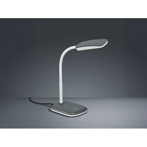 LED Schreibtischleuchte BOA in Grau mit Flex Gelenk & 4-fach Dimmer, 36cm (1/5)
