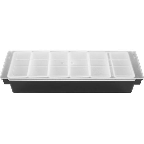 Boîte d'assaisonnement de cuisine avec couvercle, multi-grilles, épices pour la maison, sel, sucre, noix, bonbons, fruits secs, noir 6