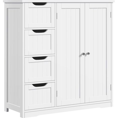 Armoire Salle de Bain avec Étagère Réglable 81 × 30 × 83 cm Blanc (1/5)