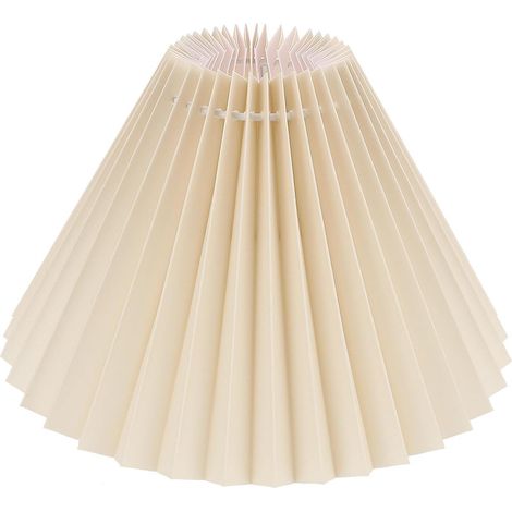Abat jour Plissé Offrant un Éclairage Diffus pour Lampe de Table en Tissu Beige Accessoire Décoratif Facile à Installer pour Chambre (1/5)