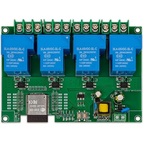 Module relais 4 canaux AC220 V 5 V/30 A - Carte de développement - Connectivité Wi-Fi et Bluetooth (1/5)