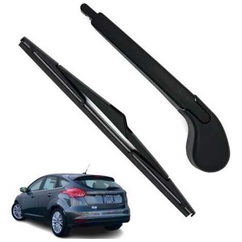 Bras Essuie Glace Arrière et Balai Essuie Glace, Arrière de Bras d'Essuie-Glace en Caoutchouc Naturel Toutes Saisons Kit Compatible avec Focus MK3 2011-2018 (1/5)