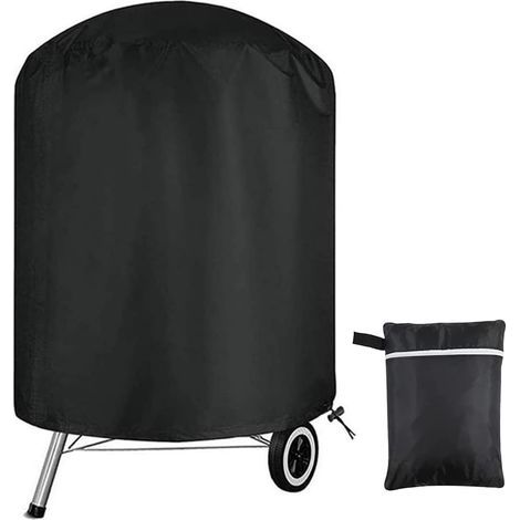 Round BBQ Cover, Oxford 210D BBQ Protective Cover, BBQ Cover, Waterproof Tarpaulin for Outdoor BBQ Grill, Waterproof, Windproof, UV Resistant (61x70cm) (1/5)