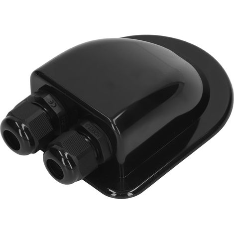 Boîte de jonction étanche ABS pour panneaux solaires, double entrée de câble pour câblage d'alimentation externe, noire (1/5)