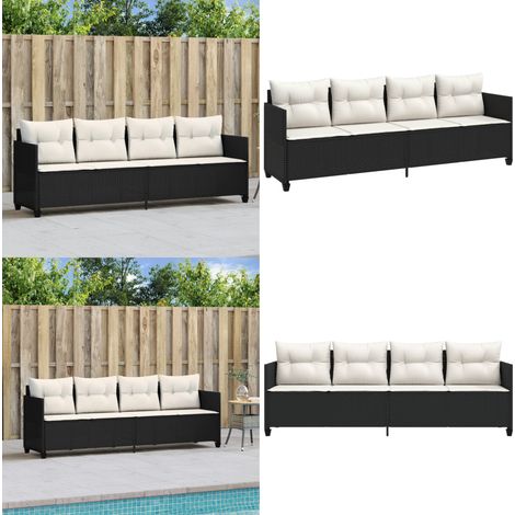 Sonnenliege mit Kissen Schwarz Poly Rattan - Sonnenliege - Gartenliege - Outdoor Möbel - Pool Liege - Relaxsessel - Home & Living (1/5)