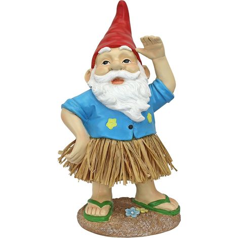 Hawaiian Hank Gnome Statue, Multicolore, Garden Decor, Outdoor Figurine, French Design (1/5)