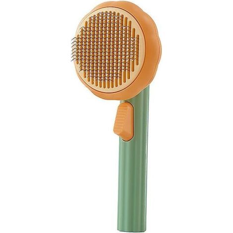 Pumpkin Comb Self-Cleaning Pet Comb Dog Cat Stainless Steel Needle Comb Cleaning Brush (1/5)