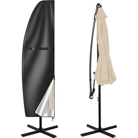 Housse pour parasol déporté 3x3, tissu Oxford 210D, imperméable, avec sac de rangement, 265x40/70/50 cm (1/5)