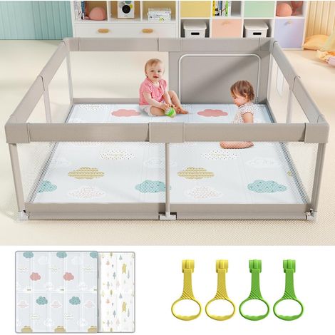Parc Bebe avec Tapis 150x150 cm - Grand Parc Enfant XXL (1/5)