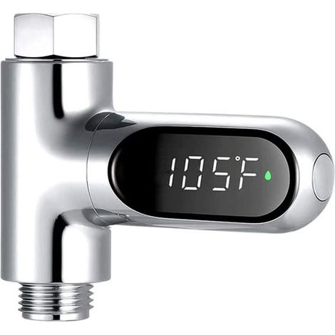 Termómetro,Termómetro de interior,Medidor de temperatura del agua,Termómetro de ducha,Boquilla giratoria 360°,Pantalla digital LED (1/5)