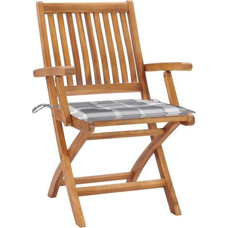 Maison Exclusive - Sillas de jardín 2 uds madera teca con cojines