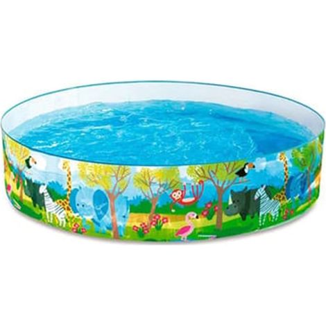 TRADE SHOP - Piscina Rotonda Gonfiabile 183x38 Cm Decorazione Safari Bambini Giardino Estate - (1/3)