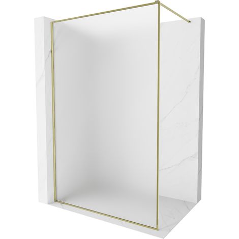Mexen Kioto-XF Walk-In-Duschwand mit Rahmen 60 x 202 cm, Frost 10 mm, Gold - 800-060-104-50-30-X (1/5)