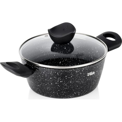 Maceta de granito con tapa de cristal, 20 cm, 2,2 l (1/5)