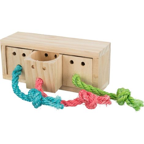 Holz Snack Holder Würfel 16×6×7cm für Kaninchen und Nager