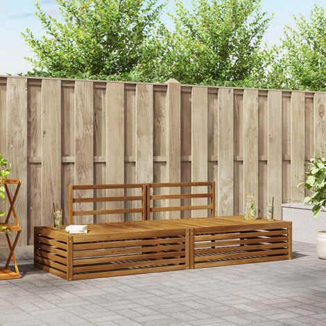 Outdoor-Sofagarnitur 2 Stück Natur 203,5 x 83 x 73 cm