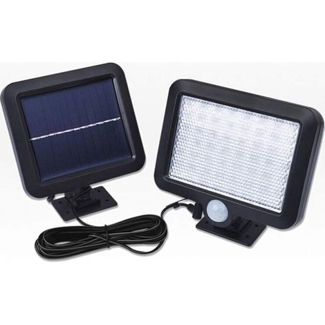 Solar motion sensor light with individual solar panel, 56 solar-powered LEDs for porch, patio, garage and driveway