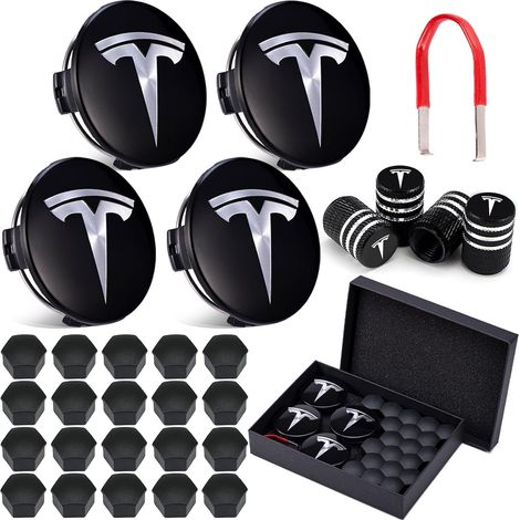 Center Model 3 Y Wheel Trims Hub Caps Accessories Wheel Nuts (1/5)